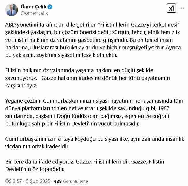 AK Parti Genel Başkan Yardımcısı ve Parti Sözcüsü Ömer Çelik,