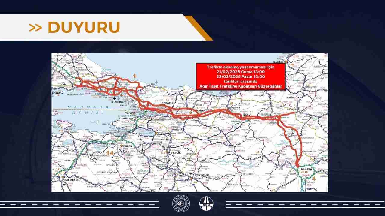 Karayolları Genel Müdürlüğü (KGM), olumsuz hava koşulları nedeniyle İstanbul, Kocaeli,