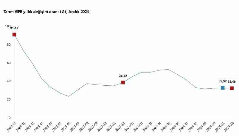 Türkiye İstatistik Kurumu (TÜİK), Aralık 2024 dönemine ait tarımsal girdi