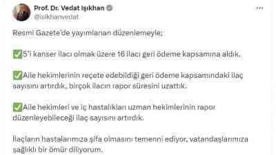Çalışma ve Sosyal Güvenlik Bakanı Vedat Işıkhan, Resmi Gazete’de yayımlanan