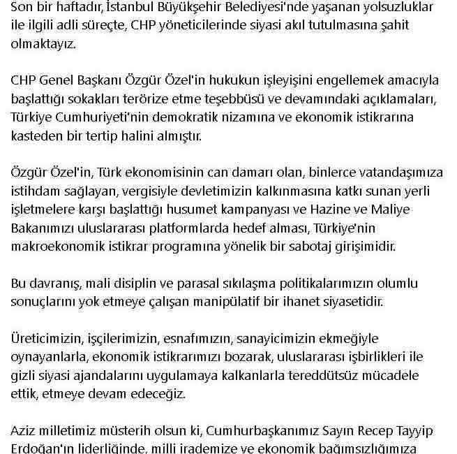 “CHP’nin Sokakları Terörize Etme Teşebbüsüne Şahit Oluyoruz” AK Parti Genel
