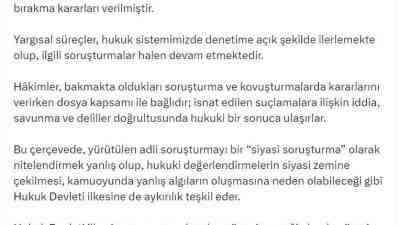 Adalet Bakanı Yılmaz Tunç, İstanbul Büyükşehir Belediye Başkanı Ekrem İmamoğlu