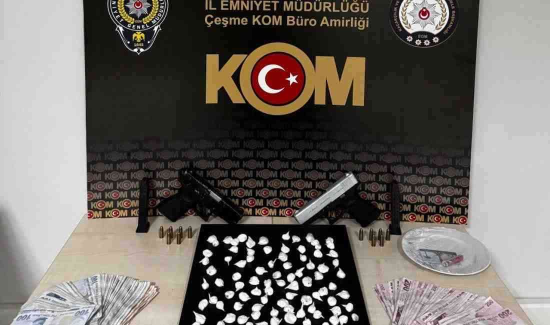 Polis ve Jandarmadan Ortak Operasyon İzmir’in Çeşme ilçesinde bir eve