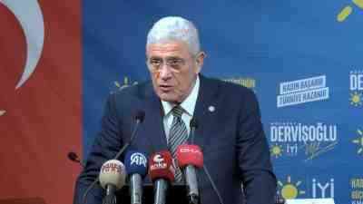 İYİ Parti Genel Başkanı Müsavat Dervişoğlu, parti genel merkezinde düzenlenen