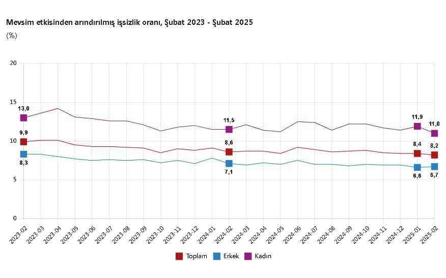 TÜİK Verilerine Göre İşsiz Sayısı AzaldıTürkiye İstatistik Kurumu (TÜİK), Şubat