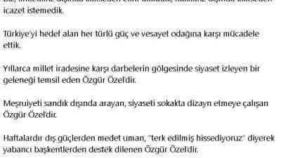 Fidan: “Kendi kişisel hırslarını, komplo teorileriyle harmanlayan bu zihniyeti reddediyoruz”