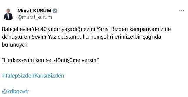 Bakan Kurum’dan Sevim Yazıcı’nın Hikayesi: Kentsel Dönüşümün Yüzü Çevre, Şehircilik
