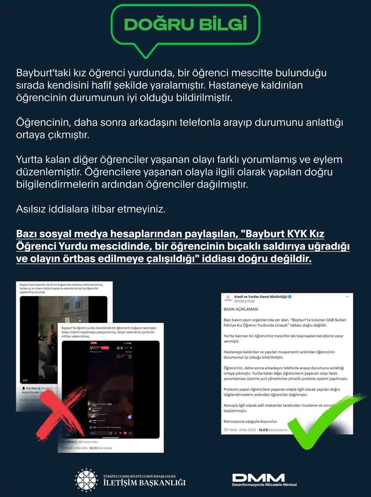 Dezenformasyonla Mücadele Merkezi’nden Açıklama Cumhurbaşkanlığı İletişim Başkanlığı bünyesindeki Dezenformasyonla Mücadele