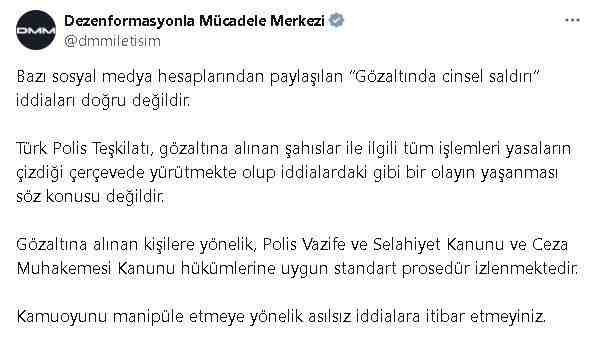 Cumhurbaşkanlığı İletişim Başkanlığı Dezenformasyonla Mücadele Merkezi (DMM), bazı sosyal medya