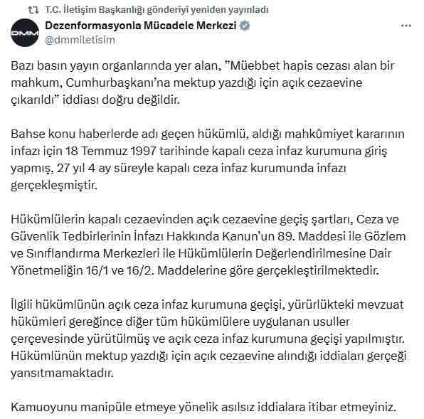 İletişim Başkanlığı Dezenformasyonla Mücadele Merkezi (DMM), bazı basın yayın organlarında