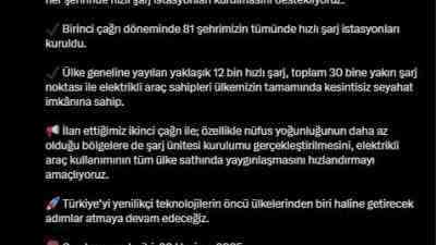 Elektrikli araçlar için hızlı şarj altyapısında ikinci destek çağrısı başlatıldı