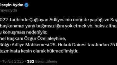 2022’deki Açıklama Mahkemelik OlduCumhurbaşkanı Recep Tayyip Erdoğan’ın avukatı Hüseyin Aydın,