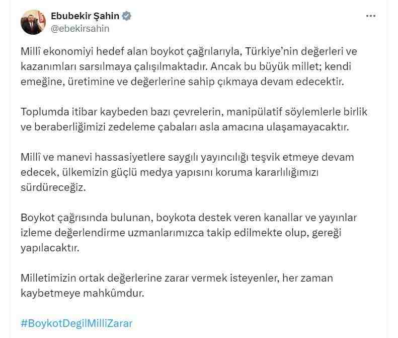 “Milli Ekonomiyi Hedef Alan Çağrılara İzin Vermeyeceğiz” Radyo ve Televizyon