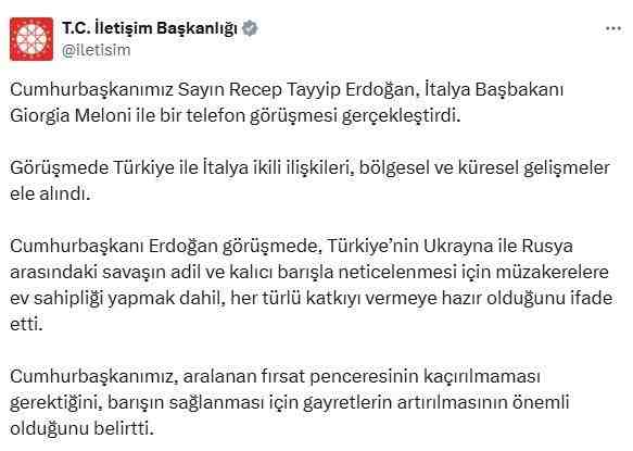 Türkiye-İtalya İlişkileri ve Küresel Gelişmeler Masaya Yatırıldı Cumhurbaşkanı Recep Tayyip