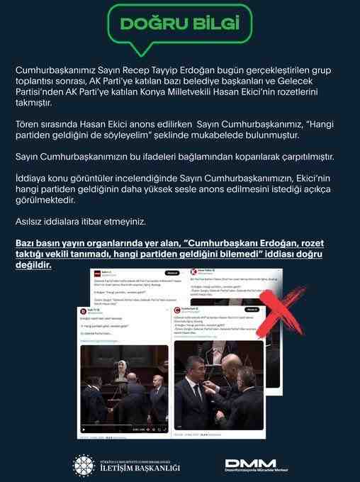 Cumhurbaşkanlığı İletişim Başkanlığı Dezenformasyonla Mücadele Merkezi (DMM), bazı basın yayın