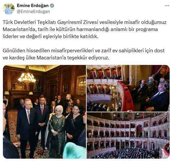 Cumhurbaşkanı Recep Tayyip Erdoğan’ın eşi Emine Erdoğan, Türk Devletleri Teşkilatı