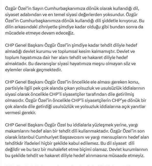 Siyasi Dil Tartışması: “Siyaset Adabından Yoksun” AK Parti Genel Başkan