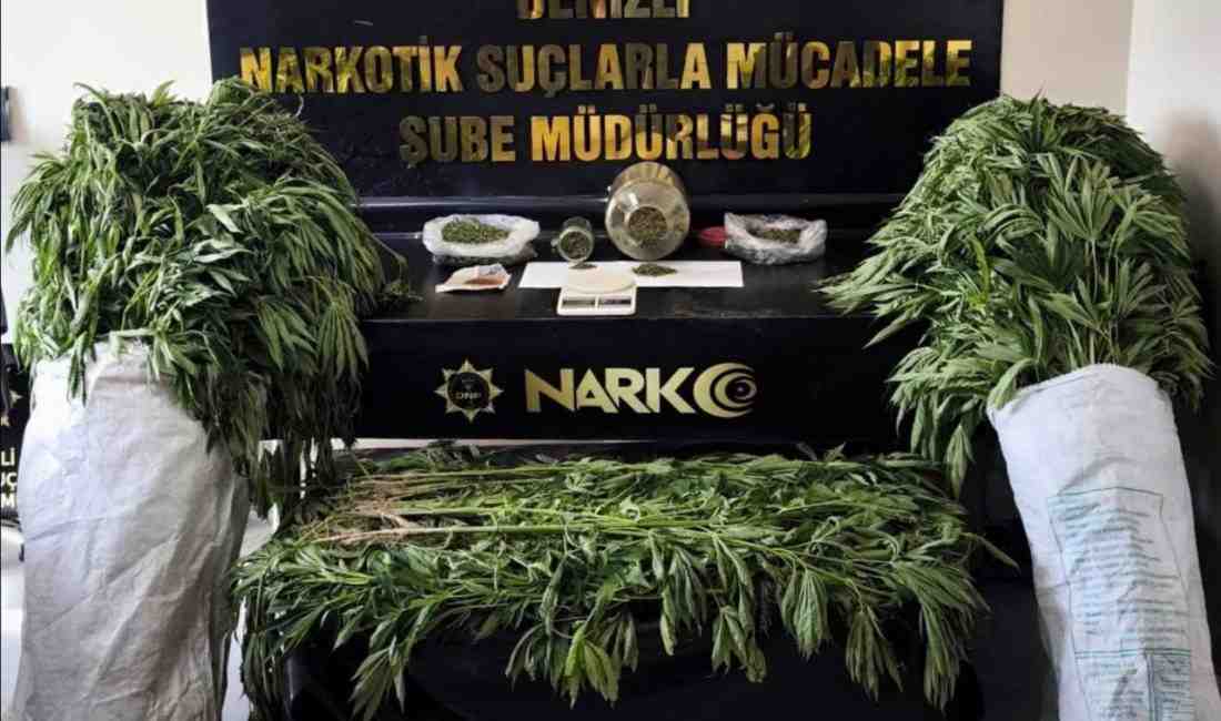 Denizli’nin Merkezefendi ilçesinde düzenlenen uyuşturucu operasyonunda 904 gram esrar ve