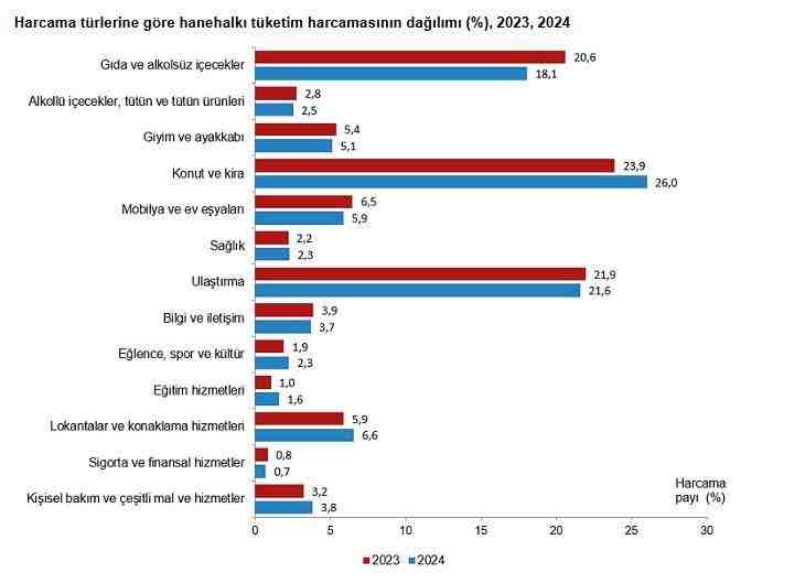 Hanelerin En Büyük Gider Kalemi: Konut ve Kira Türkiye İstatistik