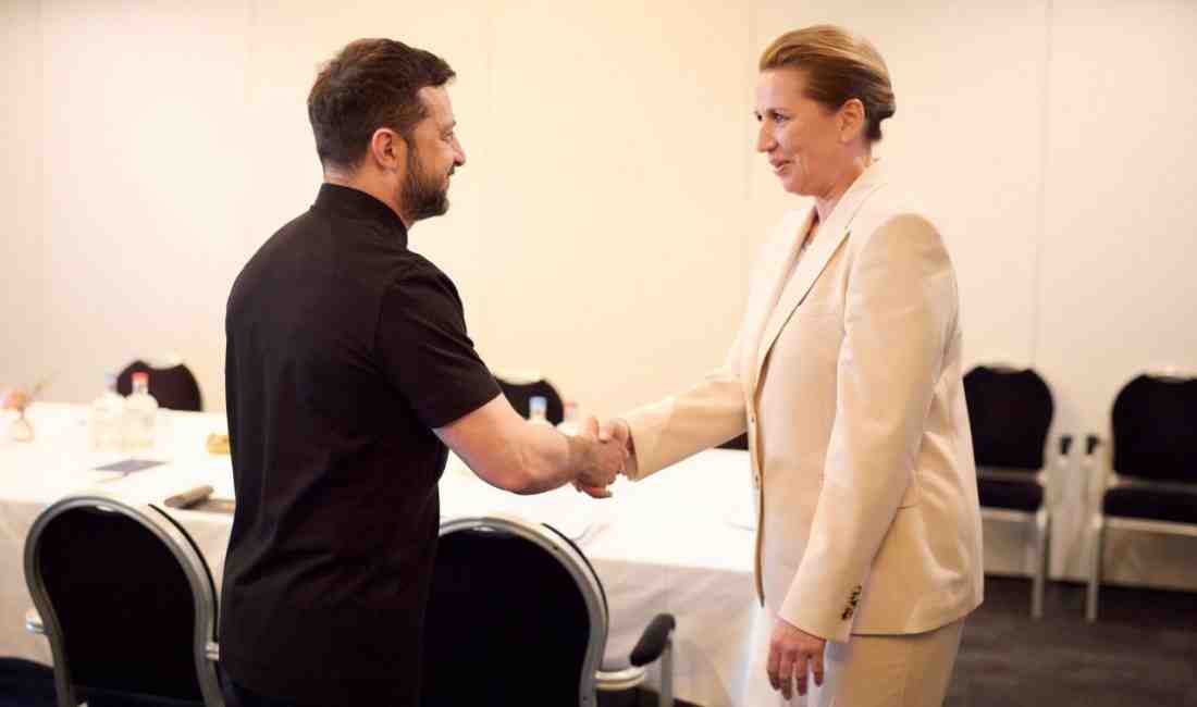 Ukrayna Devlet Başkanı Volodimir Zelenskiy ve Danimarka Başbakanı Mette Frederiksen,