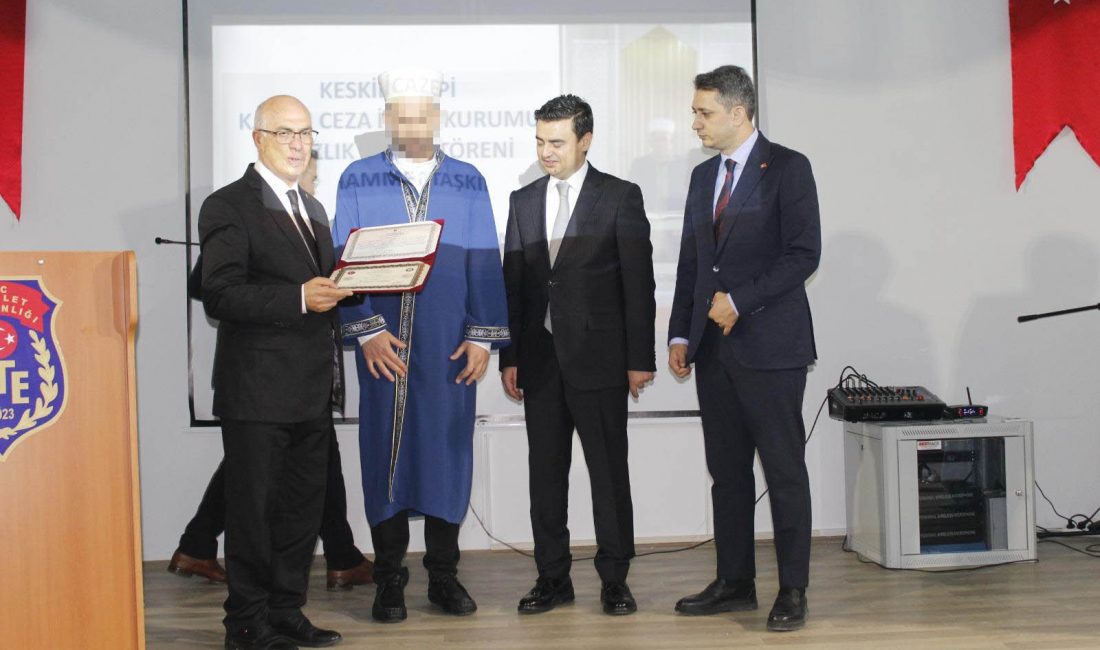 Kırıkkale Keskin Cezaevi’nde Bir Hükümlü Hafız Oldu Kırıkkale’nin Keskin ilçesindeki T Tipi Kapalı Ceza İnfaz Kurumu’nda hükümlü