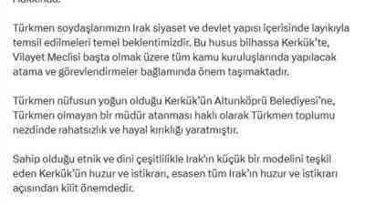 Dışişleri Bakanlığı Sözcüsü Öncü Keçeli, Irak’ın Kerkük kentinde, Türkmen olmayan