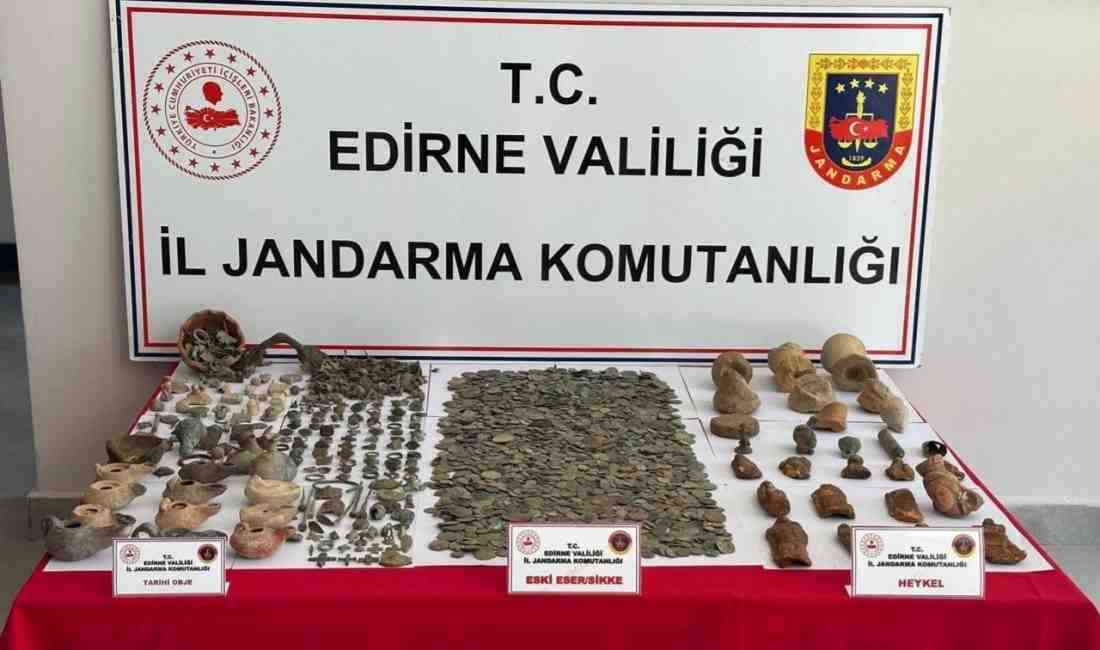 Edirne’nin Keşan ilçesinde düzenlenen operasyonda Roma ve Bizans dönemlerine ait