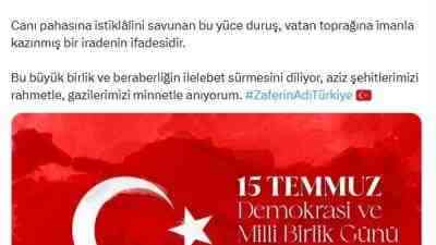 15 Temmuz’un Anlamı: Direnişin ve Zaferin SembolüCumhurbaşkanı Recep Tayyip Erdoğan’ın
