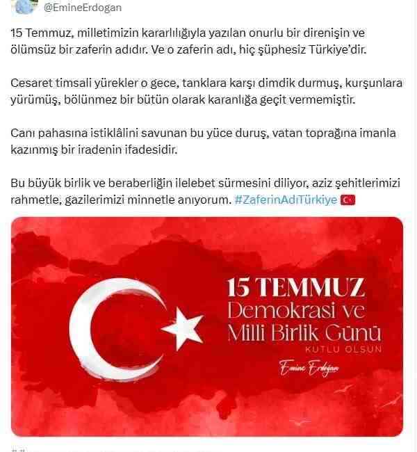 15 Temmuz’un Anlamı: Direnişin ve Zaferin SembolüCumhurbaşkanı Recep Tayyip Erdoğan’ın