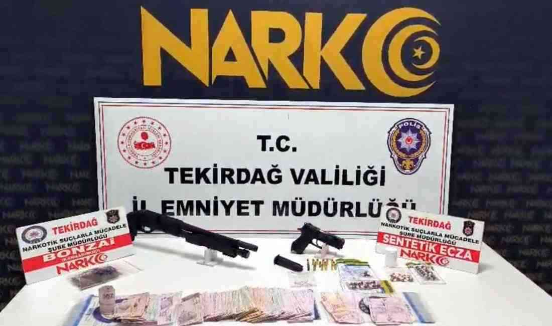 Tekirdağ’da polis ekiplerinin Aydoğdu ve Karadeniz mahallelerinde düzenlediği uyuşturucu operasyonunda