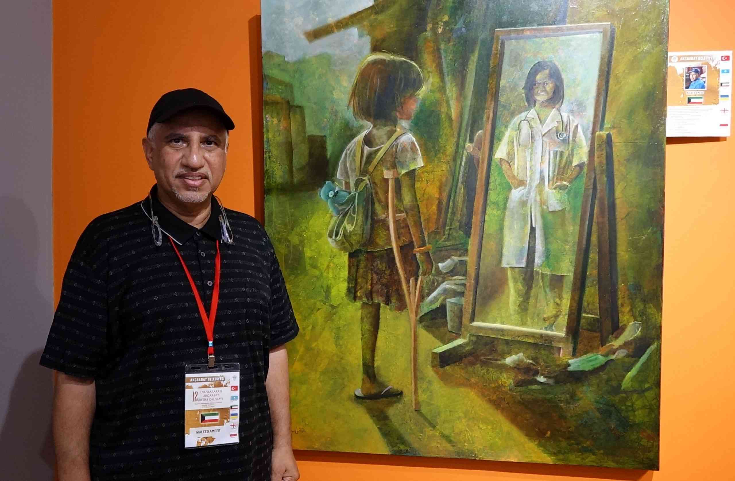 Akçaabat ilçesinde düzenlenen 12. Uluslararası Akçaabat Resim Çalıştayı, farklı ülkelerden