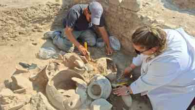 Muğla’nın Milas ilçesindeki Beçin Kalesi’nde yürütülen kazı çalışmaları sırasında yaklaşık