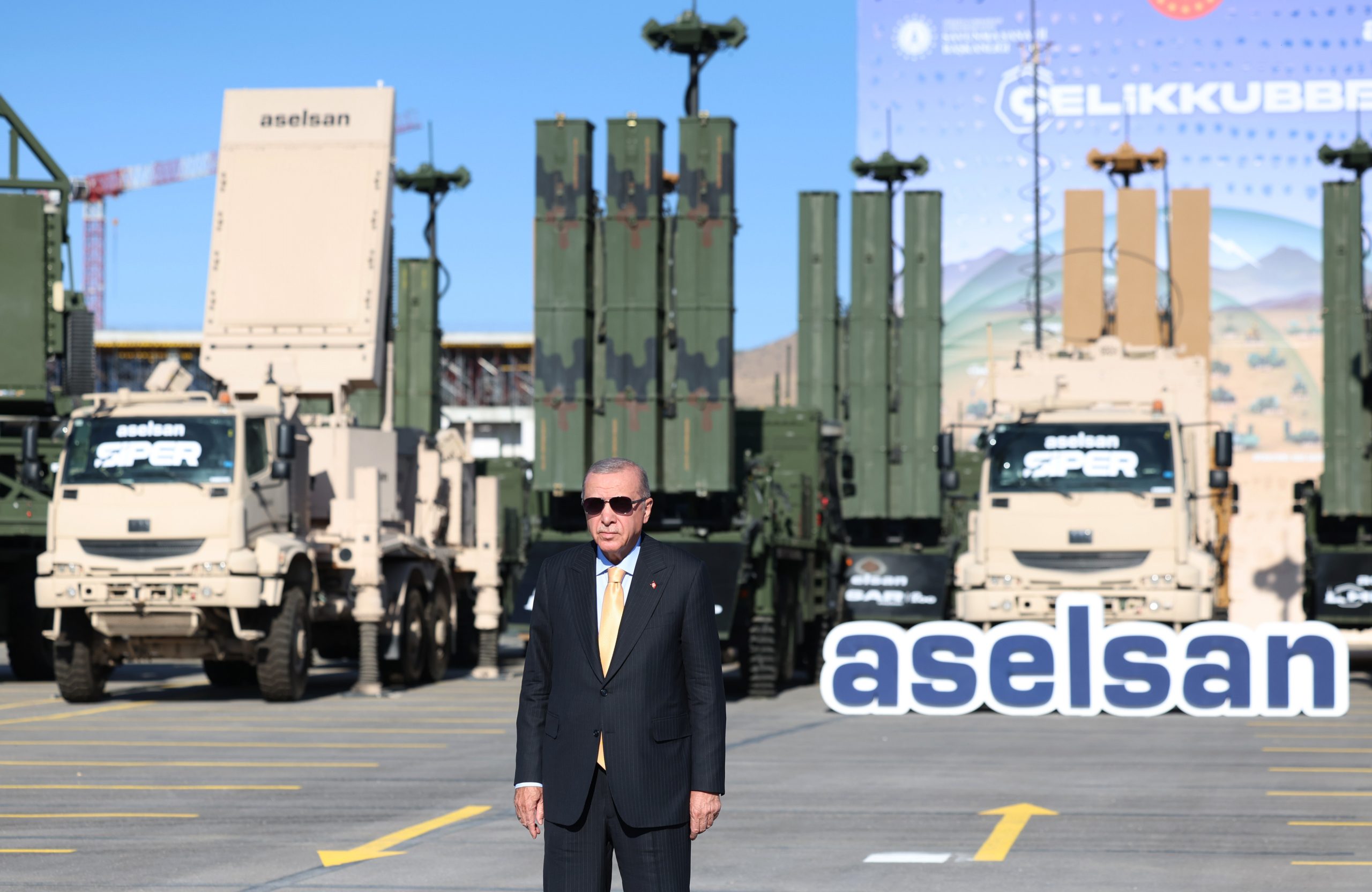 Cumhurbaşkanı Recep Tayyip Erdoğan, ASELSAN Gölbaşı Yerleşkesi’nde düzenlenen **“Çelik Kubbe