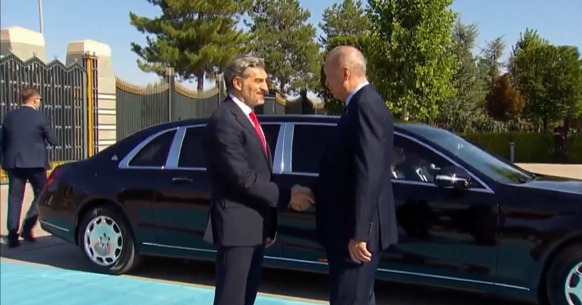 Cumhurbaşkanı Recep Tayyip Erdoğan, Gürcistan Cumhurbaşkanı Mikheil Kavelaşvili‘yi, Cumhurbaşkanlığı Külliyesi’nde