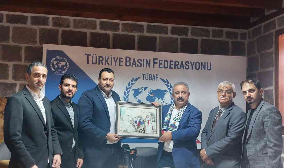 Türkiye’deki Filistinli Basın Mensupları Derneği heyeti, Türkiye Basın Federasyonu’nu ziyaret