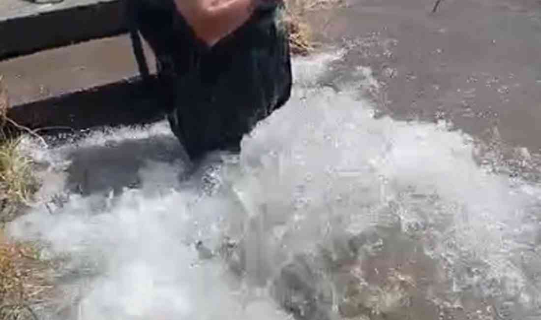 Ağrı’nın Patnos ilçesinde, içme suyu temin eden boru hattına yapılan