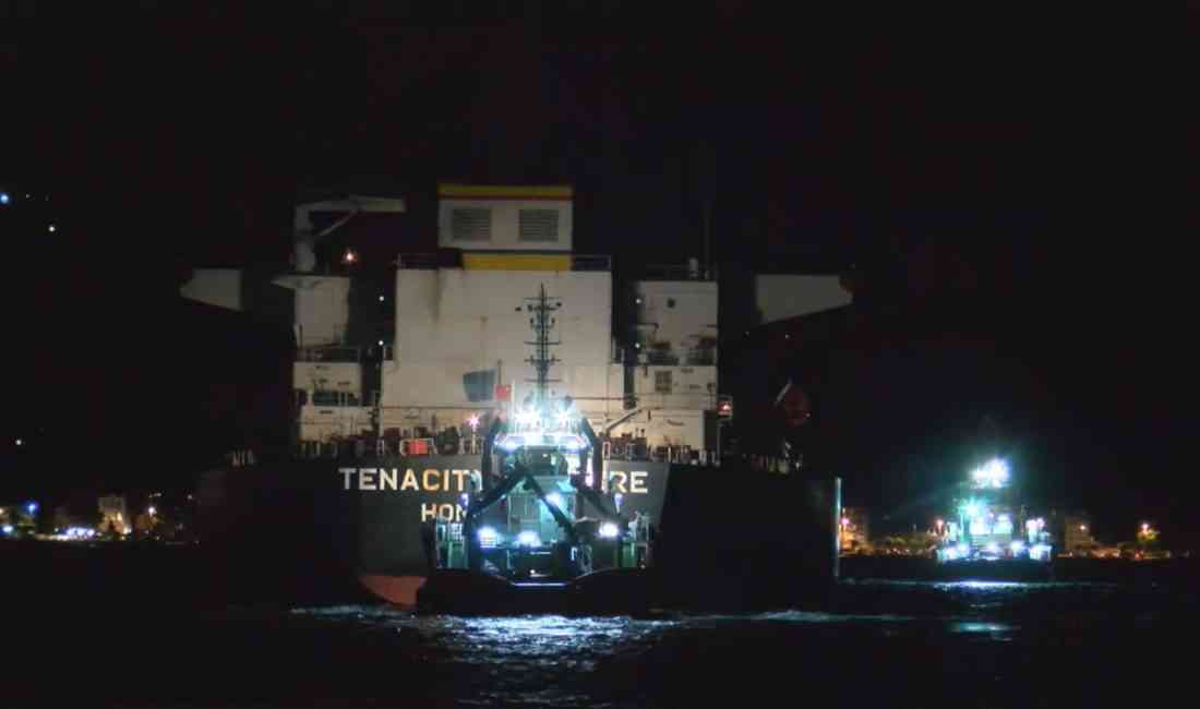 İstanbul Boğazı’nda, Cebelitarık’tan Romanya’ya seyir halindeki Hong Kong bandıralı Tenacity