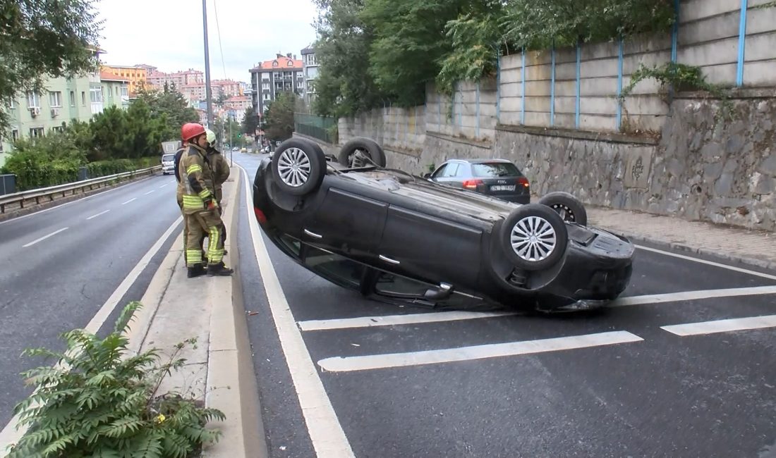 Sarıyer’de Yağış Sebebiyle Takla Atan Araçta Sürücü Yaralandı Sarıyer, İstanbul (DHA) – Sarıyer Poligon Mahallesi’nde, sabah saatlerinde meydana