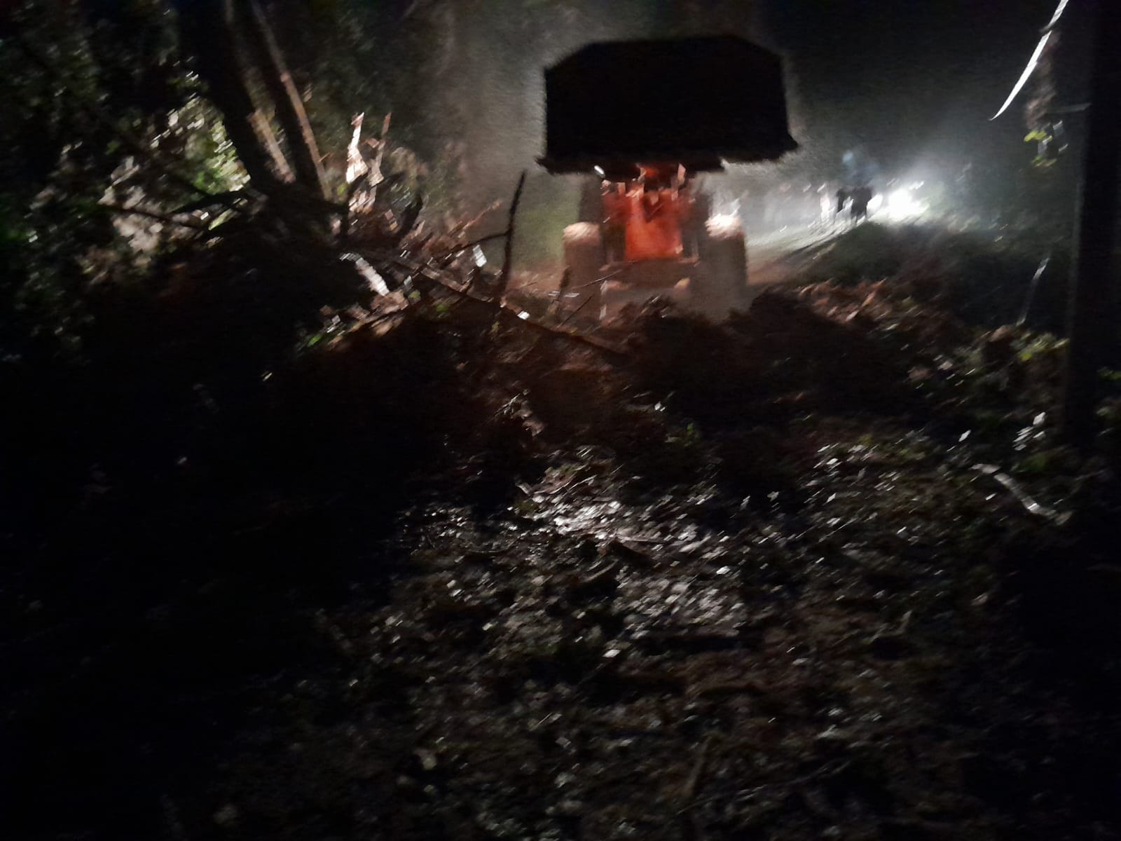 Rize’nin Çamlıhemşin ilçesinde etkili olan sağanak, heyelan meydana getirdi ve