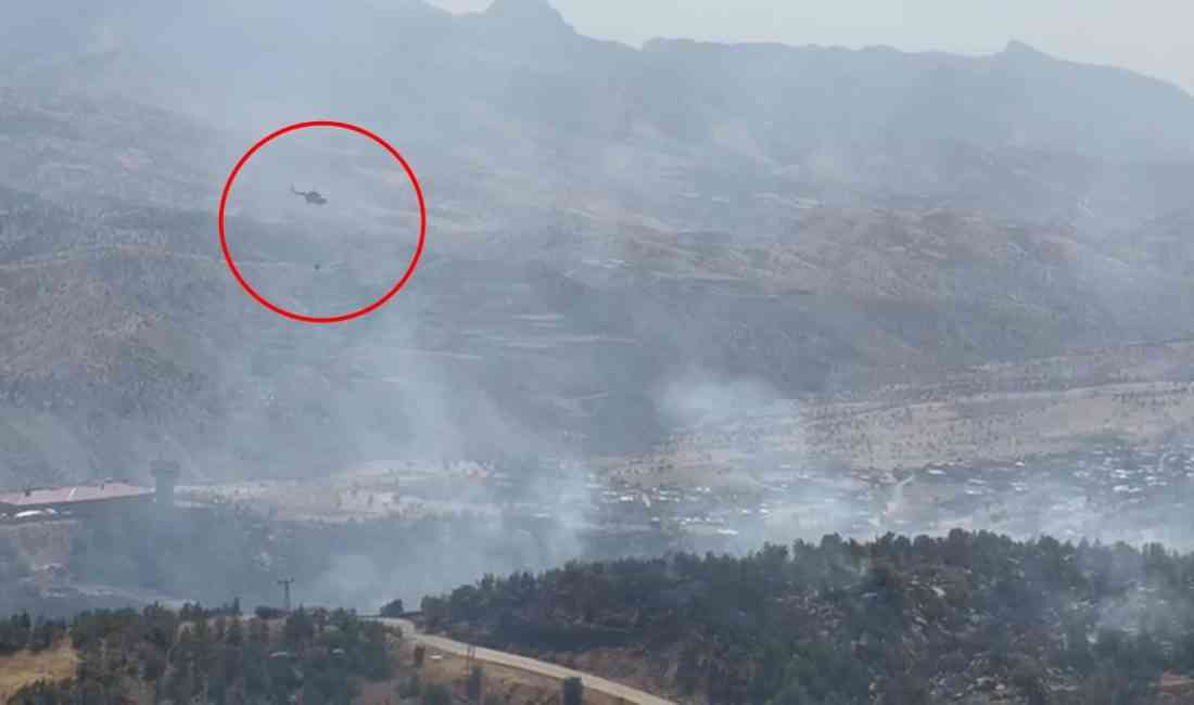 Şırnak’ın Balveren beldesinde sabah saatlerinde çıkan örtü yangınına yönelik müdahale