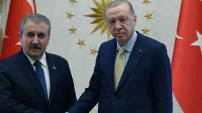 Cumhurbaşkanı Recep Tayyip Erdoğan, Cumhurbaşkanlığı Külliyesi’nde Büyük Birlik Partisi (BBP)