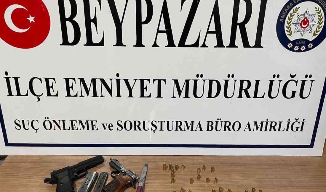 Ankara’nın Beypazarı ilçesinde, şüphe üzerine durdurulan bir otomobilde yapılan aramada,