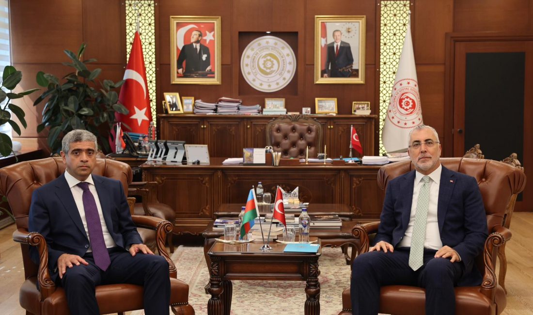 Bakan Işıkhan, Azerbaycanlı Mevkidaşı Aliyev ile Bir Araya Geldi Çalışma ve Sosyal Güvenlik Bakanı Vedat Işıkhan, Azerbaycan Çalışma ve