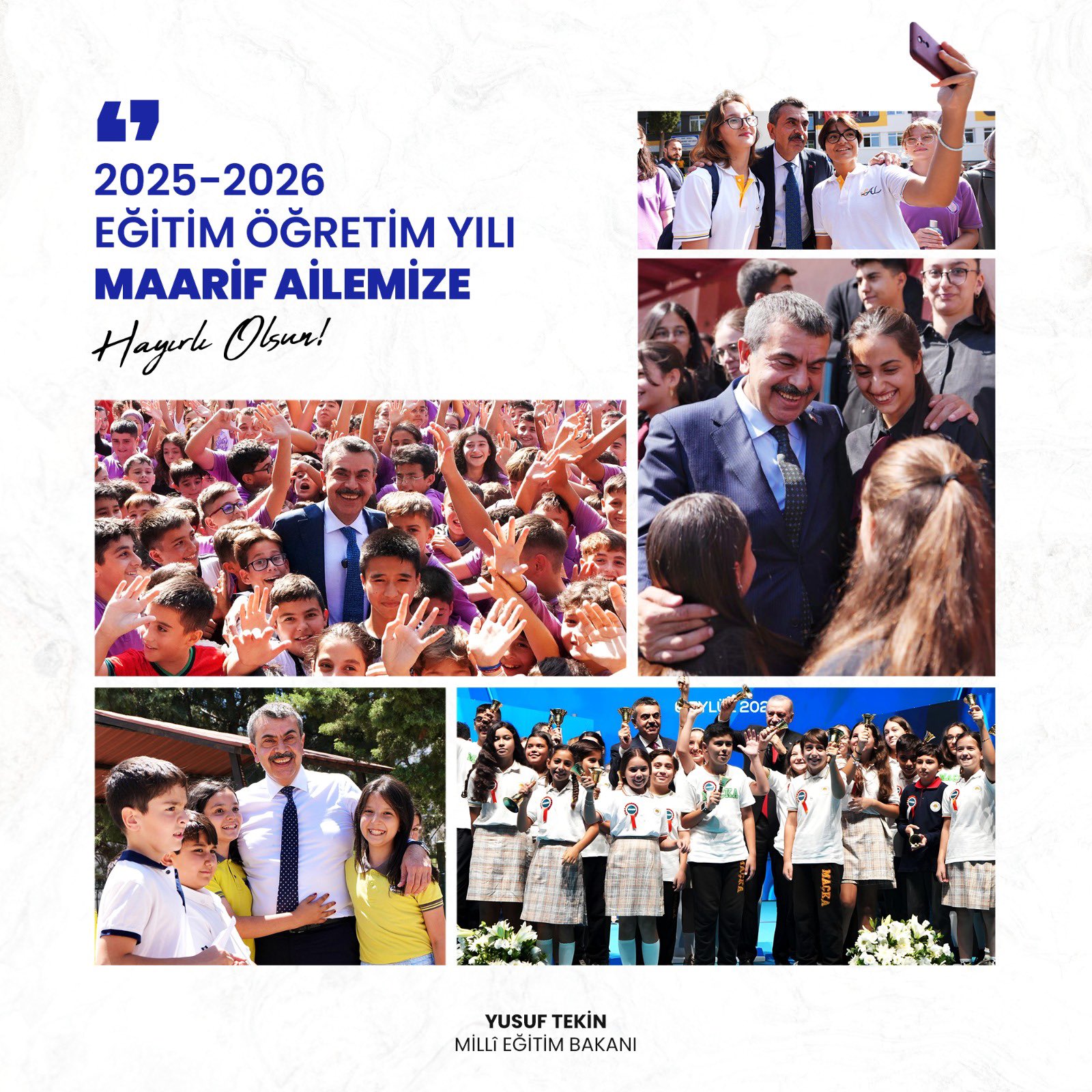 Milli Eğitim Bakanı Yusuf Tekin, 2025-2026 eğitim-öğretim yılının başlaması dolayısıyla
