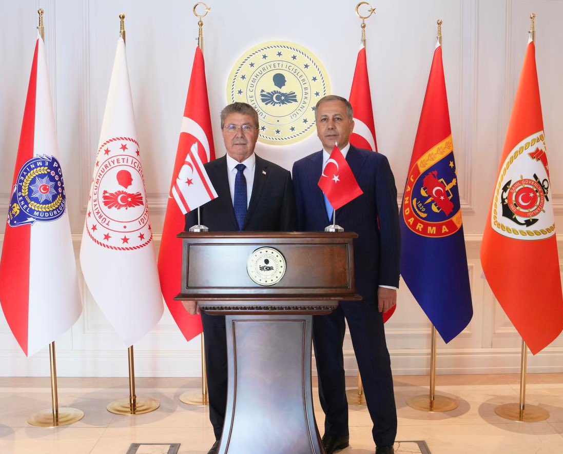 İçişleri Bakanı Ali Yerlikaya, Kuzey Kıbrıs Türk Cumhuriyeti (KKTC) Başbakanı