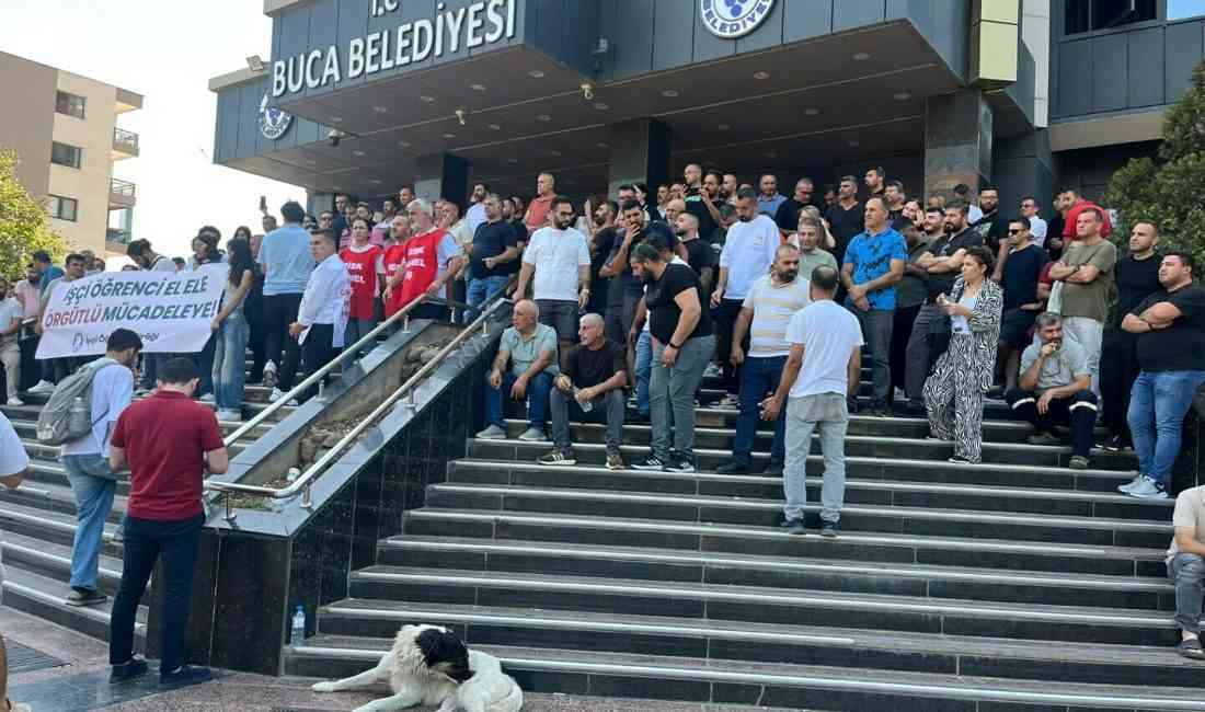 İzmir’in Buca ilçesinde, Buca Belediyesi işçileri, 3 aydır ödenmeyen maaş