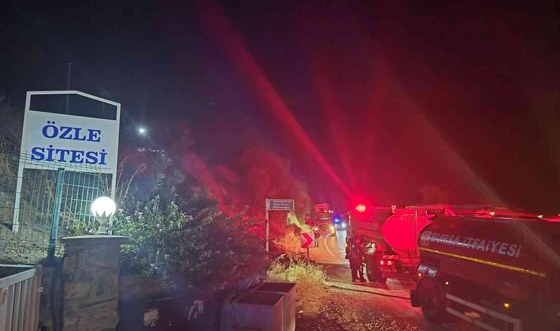 Bursa’nın Mudanya ilçesinde gece saatlerinde çıkan anız yangını, itfaiye ekiplerinin