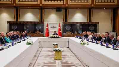 Cumhurbaşkanı Yardımcısı Cevdet Yılmaz, Avrupa Birliği (AB) üyesi ülkelerin büyükelçileriyle