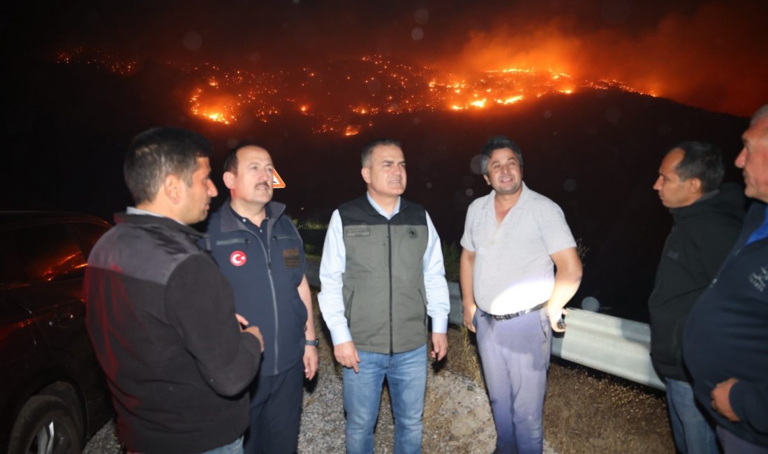 Muğla’nın Köyceğiz ilçesinde dün gece başlayan orman yangınına ekiplerin müdahalesi