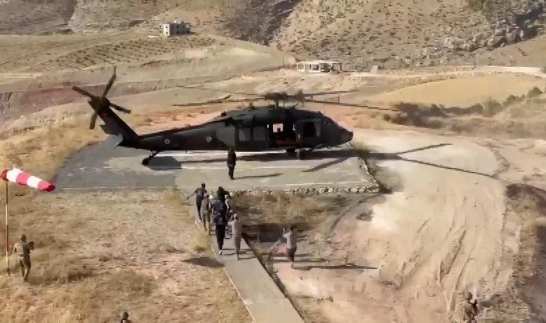 Siirt’in Eruh ilçesinde iş kazasında yaralanan Ramazan Kaymaz, jandarma helikopteriyle